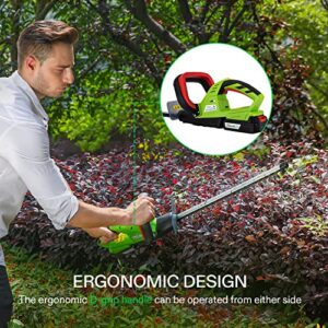 VIVOSUN 20" Cordless Hedge Trimmer, 20V Electric Bush Trimmer, 1400 RPM Shrub Trimmer, Dual-Action Laser Blade, 3/5" Cutting Capacity, Lightweight & Compact Trimmer, Battery and Fast Charger Included