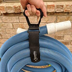 Heavy Duty Cinch Strap for Pool Vacuum Hose, Pool Noodles, Garden Hose and Other Large Outdoor Items. Stores and organizes Equipment, and Includes Handle for Hanging and Carrying (2, 30")