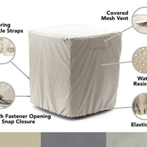 Covermates Air Conditioner Cover - Light Weight Material, Weather Resistant, Elastic Hem, AC & Equipment-Khaki