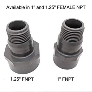 Van Enterprises 1.25" Female NPT Garden Hose Adapter (1.25" FIPT x 1.25" Barb x 3/4" GHT) for Pool and Sump Utility Pumps (Available 1" or 1.25" Female NPT Adapters) …