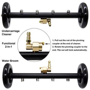 Twinkle Star 16 Inch Dual-Function Undercarriage Cleaner, Surface Cleaner for Pressure Washer, Underbody Car Wash Water Broom with 2 Piece Extension Wand and 90 Degree Angled Wand, 4000 PSI