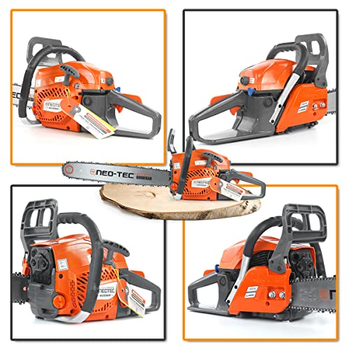 NEOTEC 20 Inch Chainsaw, 58CC Power Chain Saws Gas Powered 2 Stroke Handed Petrol Gasoline Chain Saw for Cutting Wood Outdoor Garden Farm Home