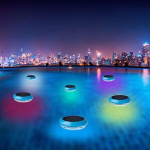 Yexiya 8 Pcs Solar Floating Pool Lights Multi Color Swimming Pool Lights LED Waterproof Pool Lights with RGB Color Changing for Outdoor Garden Swimming Pool at Night Fountain Hot Tub Spa Pond