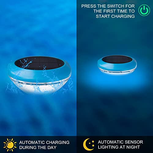 Yexiya 8 Pcs Solar Floating Pool Lights Multi Color Swimming Pool Lights LED Waterproof Pool Lights with RGB Color Changing for Outdoor Garden Swimming Pool at Night Fountain Hot Tub Spa Pond