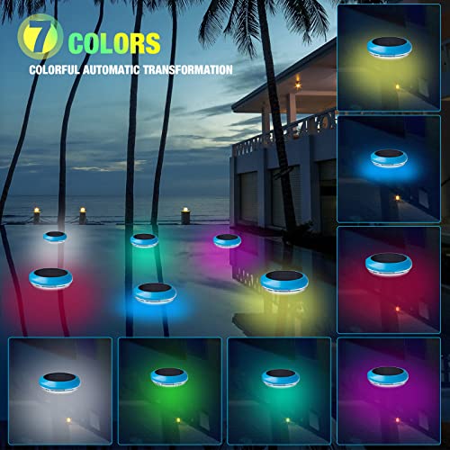 Yexiya 8 Pcs Solar Floating Pool Lights Multi Color Swimming Pool Lights LED Waterproof Pool Lights with RGB Color Changing for Outdoor Garden Swimming Pool at Night Fountain Hot Tub Spa Pond