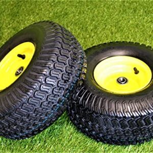 (Set of 2) 15x6.00-6 Tires & Wheels 4 Ply for Lawn & Garden Mower Turf Tires .75" Bearing ATW-003