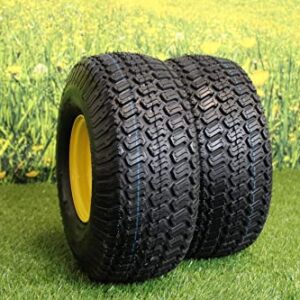 (Set of 2) 15x6.00-6 Tires & Wheels 4 Ply for Lawn & Garden Mower Turf Tires .75" Bearing ATW-003