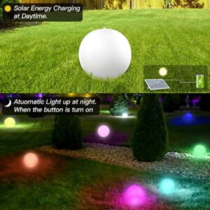 Floating Pool Lights - 4Pcs 14'' Solar Pool Lights for Above Ground Pools with Remote, Inflatable Wateproof RGB LED Ball Light Orb Float or Hang for Garden Backyard Pool Party Decorations Accessories