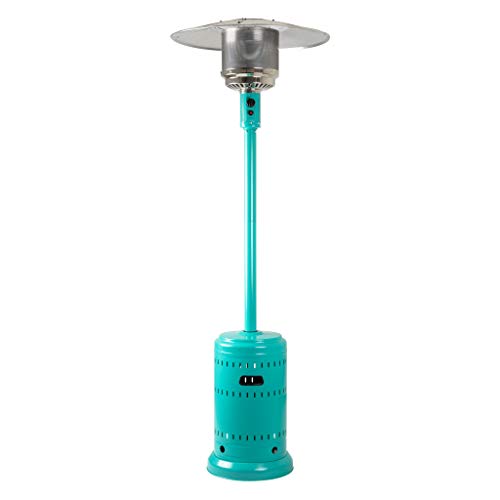 Amazon Basics 46,000 BTU Outdoor Propane Patio Heater with Wheels, Commercial & Residential - Bahama Blue