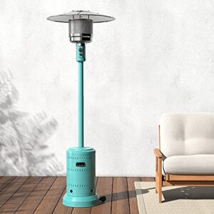 Amazon Basics 46,000 BTU Outdoor Propane Patio Heater with Wheels, Commercial & Residential - Bahama Blue