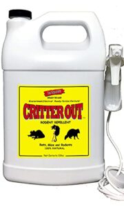 mouse & rat repellent: peppermint oil rodent repellent, get rid of rats, mice & rodents in your home & outside, protect engine wiring, prevent nesting, stops chewing. critter out 1 gallon ready to use
