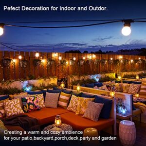 hyrion Globe Outdoor String Lights,100ft G40 Patio Lights with 15W E12 Socket Base,50 Edison Bulbs Waterproof led String Lights Outside for Backyard Balcony Garden Party Decor