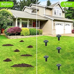 Mole Repellent Solar Powered 4 Pack, Waterproof Gopher Repellent Ultrasonic Solar Powered for Lawn, Vole Repellent Chipmunk Repellent Outdoor, Groundhog Chipmunk Repeller, Snake Repellent for Yard