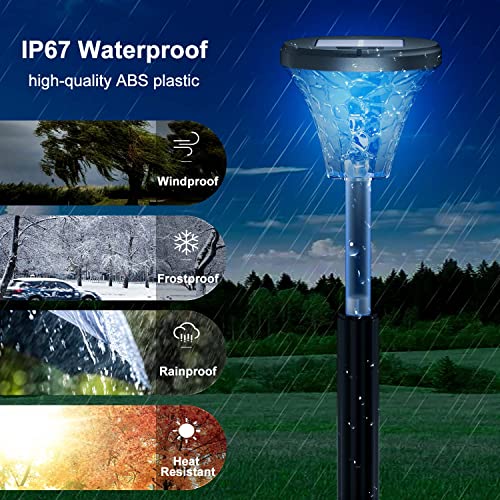 Color Changing Solar Outdoor Lights: IP67 Waterproof Solar Powered Garden Lights 2 Pack, Bright Landscape Lighting Outside Stake Light for Pathway Walkway Driveway Yard Patio Wall Fence Decorative