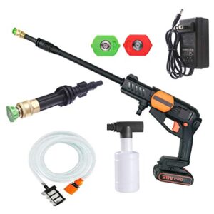 battery powered pressure washer cordless portable power cleaners car washer 320psi 94psi garden watering with 2000mah battery hose nozzles and accesseries