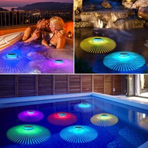 Floating Pool Lights, Pool Lights That Float with RGB Color Changing Waterproof Solar Pool Lights for Swimming Pool at Night LED Pool Lights for Outdoor Pool Pond Hot tub Fountain Garden (4 Pack)