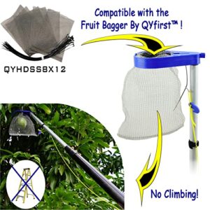 QYFIRST Fruit Protection Wire mesh Bags, QYHDSS8X12, Offers 100% Protection for Fruits, Berries, Roots and Vegetables. Compatible with The Fruit Bagger