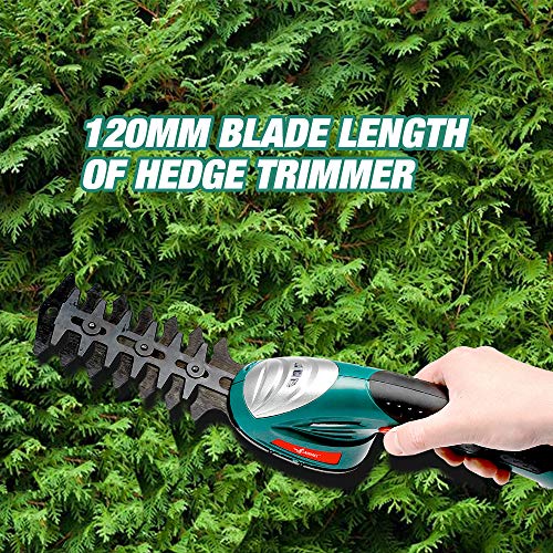 LANNERET 7.2V Lithium-Ion Cordless Grass Shear/Shrub Trimmer Combo with Rechargeable Battery and Charger Included,Outdoor Power Tools,Green