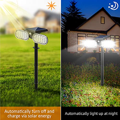 EMANER Motion Solar Lights Outdoor, Solar Security Light, Stay On or Motion On/Off Mode, Dusk to Dawn Floodlights, Wireless Landscape Spotlights for Garden/Fence/Patio/Porch Solar Powered, 1-Pack