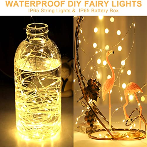 Cosumina 2 Pack 33Ft 10M Battery Powered Fairy Lights Indoor String Light Twinkle Lights with Remote for Wedding Garden Party Decorative Lighting Christmas Light Decoration Warm White