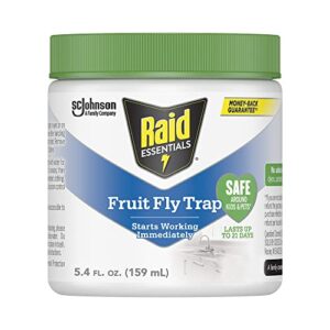 raid essentials fruit fly trap for indoors, made with essential oils, child and pet safe, 5.4 oz