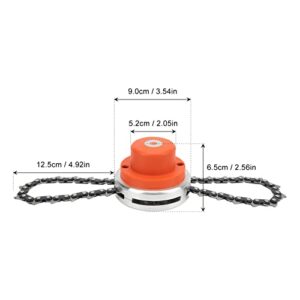 Trimmer heads, effective abrasion resistant brush trimmer head with chain for garden