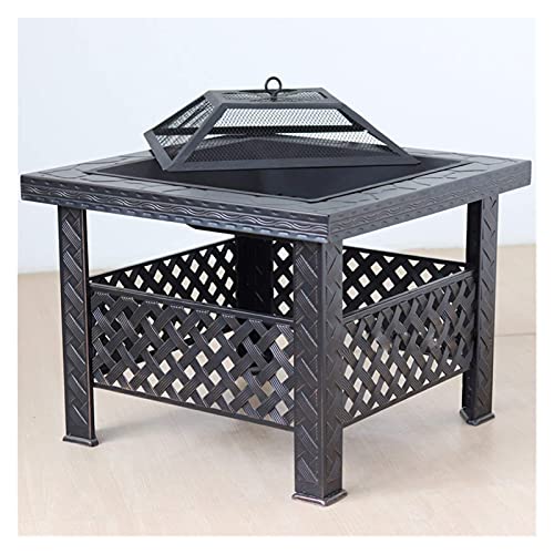 LEAYAN Garden Fire Pit Grill Bowl Grill Barbecue Rack Outdoor Fire Pit Garden Wood Burning Fire Pit Bowl Terrace Metal Barbecue Table, Patio Lawn Backyard Barbecue Party Outdoor Fireplace, 66cm