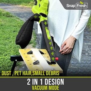 Cordless Blower & Vacuum - SnapFresh 2 in 1 Electric Blower with 4.0Ah Lithium Battery & 2h Fast Charger, 20V Handheld Vacuum Sweeper with Bag for Small Trash, Car, Dust, Pet Hair, Corner Cleaning