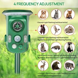 360° Ultrasonic Repellent Outdoor, Solar Animal Repeller USB/Solar Powered,Waterproof,Repel Dogs,Cat,Rat,Squirrels, Flashing Light Animal Repeller