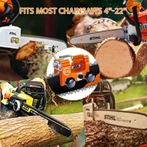 Chainsaw Chain Sharpening Jig, Hand Cranked Chainsaw Chain Sharpening Kit, Portable Fast Crank Chainsaw Sharpener Tool for 4"-22" Chain Saws Electric Saws DIY Lumberjack Garden Worker 【New Version】