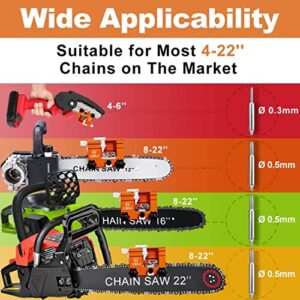 Chainsaw Chain Sharpening Jig, Hand Cranked Chainsaw Chain Sharpening Kit, Portable Fast Crank Chainsaw Sharpener Tool for 4"-22" Chain Saws Electric Saws DIY Lumberjack Garden Worker 【New Version】