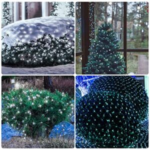 Solar Powered Christmas Net Lights Outdoor Mesh Lights for Bushes, 8 Modes Solar Christmas Lights Decorations Outdoor for Garden, Yard, 6Ft*6Ft, White