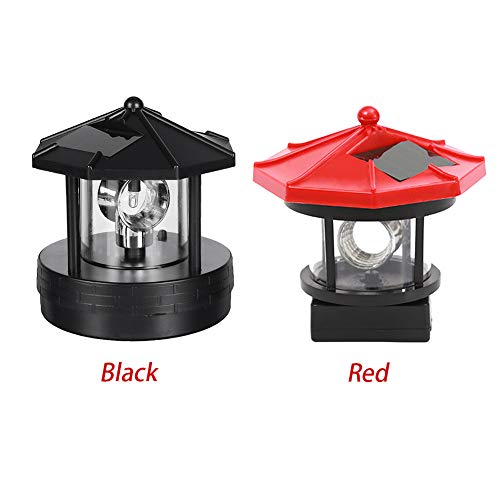 Solar Powered Lighthouse, 360° Rotating Lamp Solar Garden Lights Waterproof LED Patio Lighthouse Decorative for Outdoor Garden Yard Lawn Patio