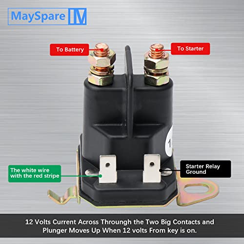 MaySpare Starter Solenoid for Husqvarna 192507 Lawn Tractor Starter Solenoid 725-06153A 725-06153 Compatible with MTD Troy Bilt Yard Man 12VDC