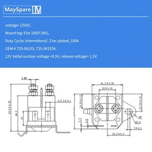 MaySpare Starter Solenoid for Husqvarna 192507 Lawn Tractor Starter Solenoid 725-06153A 725-06153 Compatible with MTD Troy Bilt Yard Man 12VDC