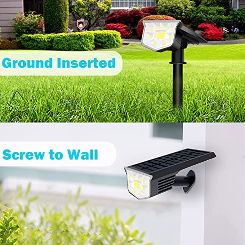 EP 2 Pack Solar Spot Lights Outdoor, 56 LEDs IP65 Waterproof Solar Landscape Spotlights, Solar & USB Powered, Cool White Auto ON/Off Garden Lights for Walkway, Driveway, Porch, Patio, Pool