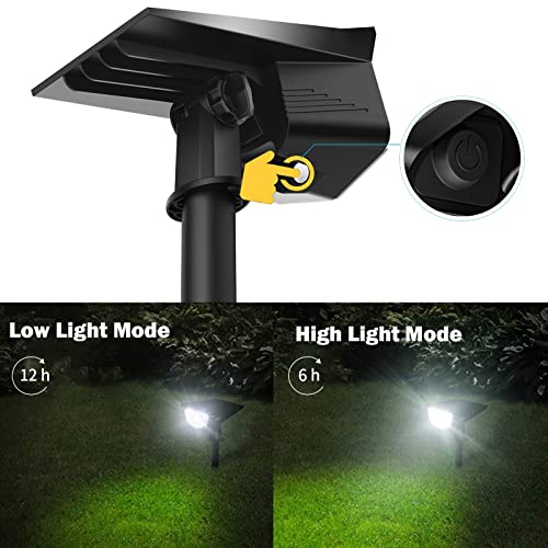 EP 2 Pack Solar Spot Lights Outdoor, 56 LEDs IP65 Waterproof Solar Landscape Spotlights, Solar & USB Powered, Cool White Auto ON/Off Garden Lights for Walkway, Driveway, Porch, Patio, Pool