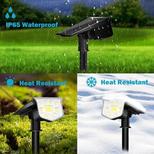 EP 2 Pack Solar Spot Lights Outdoor, 56 LEDs IP65 Waterproof Solar Landscape Spotlights, Solar & USB Powered, Cool White Auto ON/Off Garden Lights for Walkway, Driveway, Porch, Patio, Pool