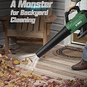 KIMO Cordless Leaf Blower - 400CFM Battery-Powered Blower for Blowing Wet Leaves, Snow Debris and Dust, 20V Electric Leaf Blower with Battery ＆ Charger for Lawn Care Garden Yard Work Around The House