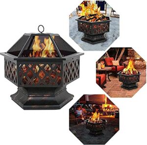 leayan garden fire pit grill bowl grill barbecue rack wood burning fire pit wood burning outdoor fire pits garden 2 in 1 fireplace for bonfire barbecue in the wild with grill grate for heating