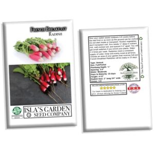 French Breakfast Radish Seeds for Planting, 200+ Heirloom Seeds Per Packet, (Isla's Garden Seeds), Non GMO Seeds, Botanical Name: Raphanus sativus, Great Home Garden Gift