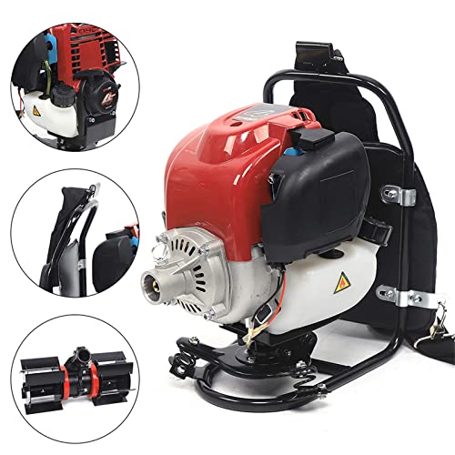 NG NOPTEG 3 in 1 Backpack Brush Cutter, 4-Strokes 1.4HP 1KW Backpack Gasoline Engine Hedge Trimmer Tiller Cultivator Lawn Mower Yard Garden Grass Cutter Trimmer for Remove Weeds