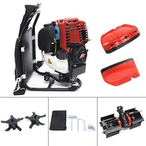 NG NOPTEG 3 in 1 Backpack Brush Cutter, 4-Strokes 1.4HP 1KW Backpack Gasoline Engine Hedge Trimmer Tiller Cultivator Lawn Mower Yard Garden Grass Cutter Trimmer for Remove Weeds