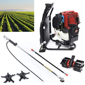 NG NOPTEG 3 in 1 Backpack Brush Cutter, 4-Strokes 1.4HP 1KW Backpack Gasoline Engine Hedge Trimmer Tiller Cultivator Lawn Mower Yard Garden Grass Cutter Trimmer for Remove Weeds