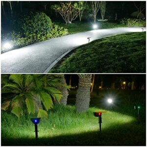 Solar Spot Lights Outdoor Waterproof,58 LEDs 2 Lighting Modes and Colorful Backlight,2-in-1 Adjustable Wireless Wall Lights,Landscape Spotlights for Garden,Yard,Walkway,Driveway,Porch,Patio (2 Pack)