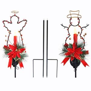 Hanizi 2 Pack Christmas Solar Lights, Outdoor Waterproof Christmas Decoration, Landscape Lighting Path Lights