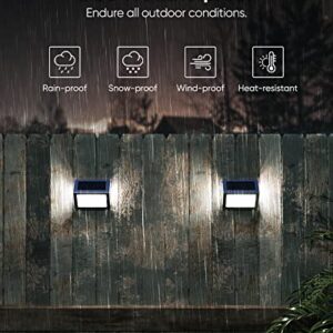 JACKYLED 12 Pack Solar Step Lights Outdoor, 3-Side 7 LED Brighter Solar Deck Lights Stainless Steel IP65 Waterproof Solar Fence Lighting for Stair, Patio, Fence, Step, Garden (Cool White)