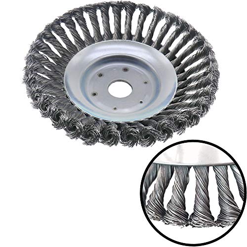 HUYUR 8 Inches Steel Wire Weed Brush Cutter Trimmer Head Round Steel Bowl Type Rotary for Wire Wheel Grass Garden Weed Cleaning Tool