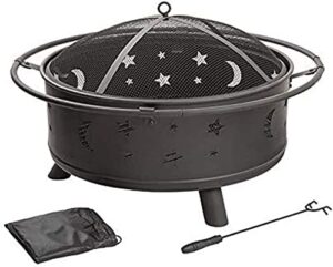 leayan garden fire pit portable grill barbecue rack outdoor fire pit, multifunctional garden terrace fire bowl heater,bbq grill fire,heat-resistant coating,steel frame for camping backyard