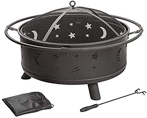 LEAYAN Garden Fire Pit Portable Grill Barbecue Rack Outdoor Fire Pit, Multifunctional Garden Terrace Fire Bowl Heater,BBQ Grill Fire,Heat-Resistant Coating,Steel Frame for Camping Backyard